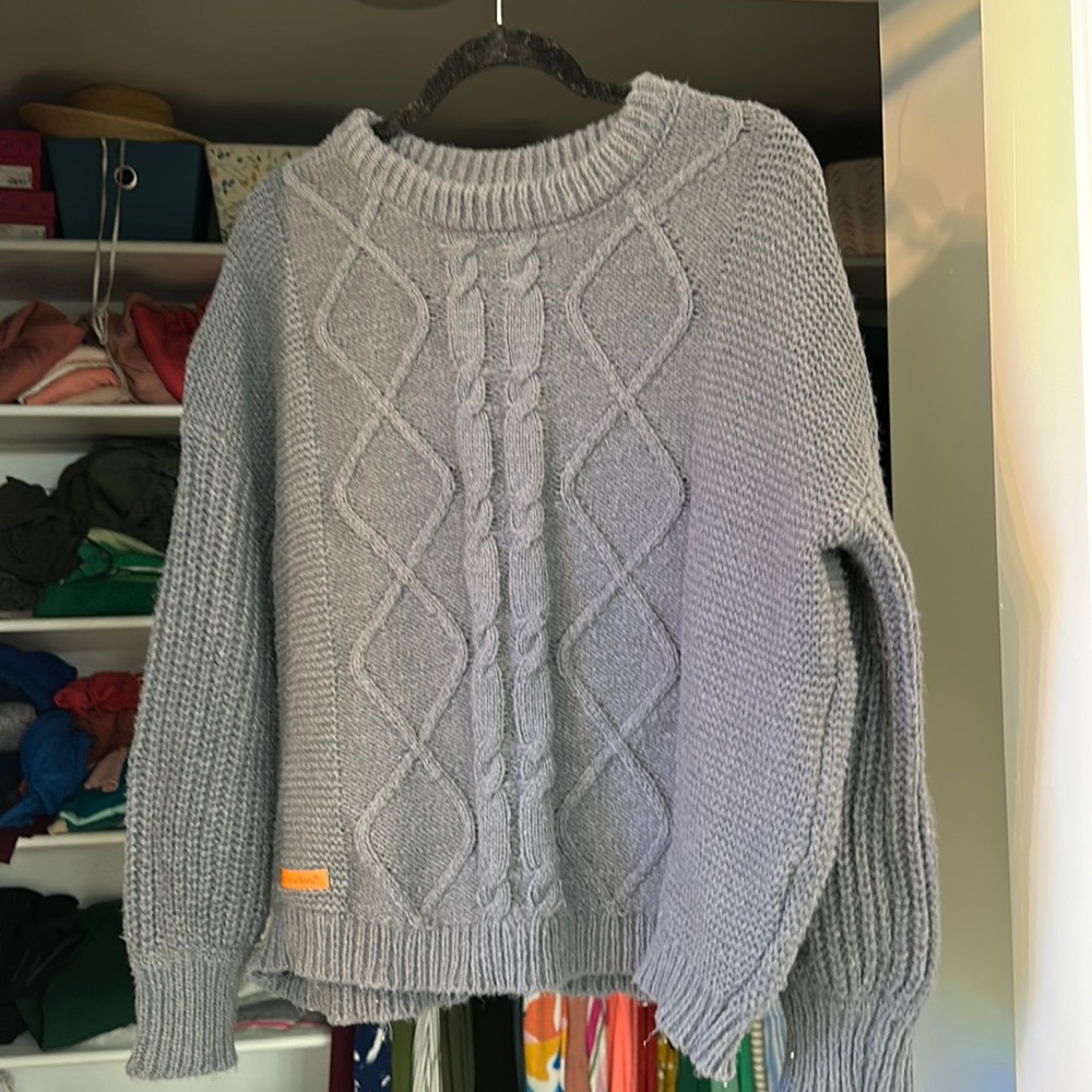 Simply Southern Blue Cable Sweater
